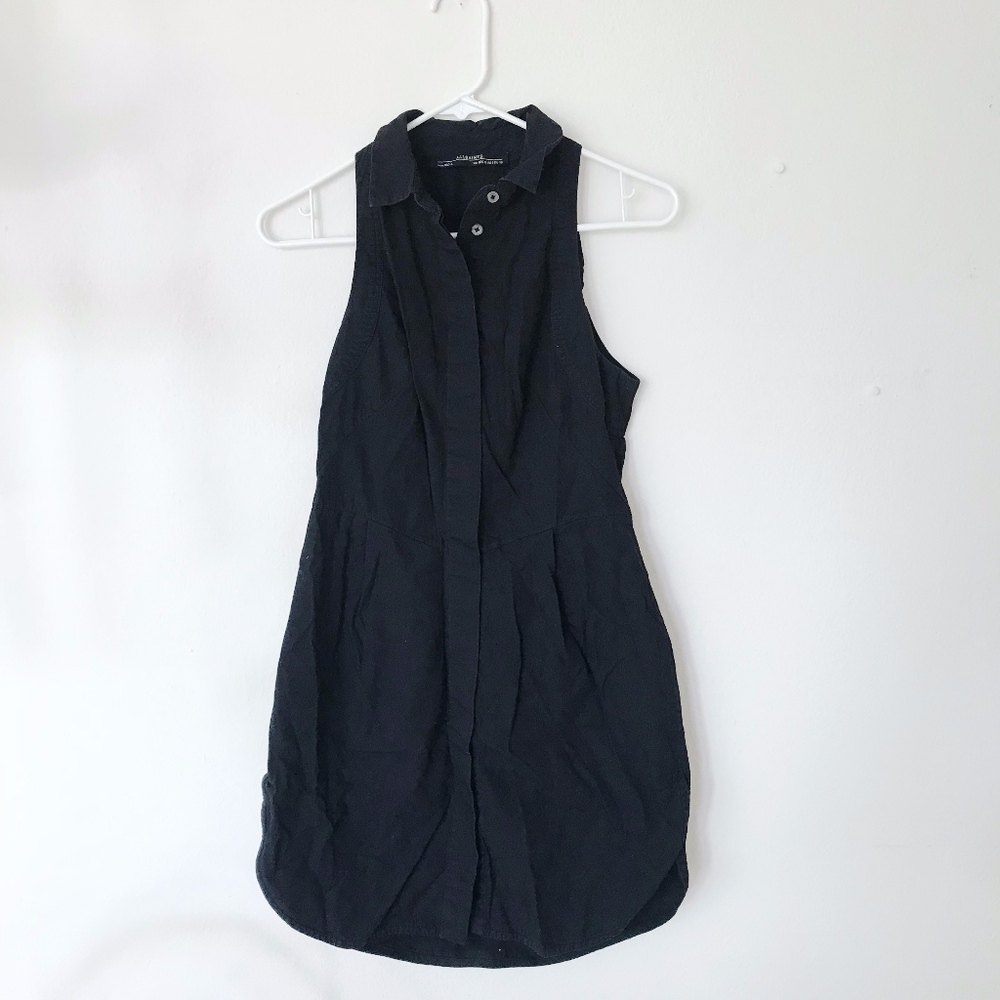 All Saints Black Long Shirt